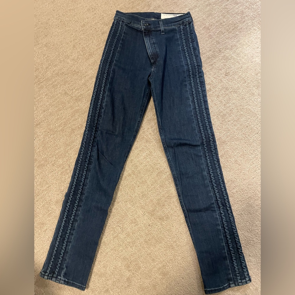 Rag & Bone Medium Wash Jean with Side Panel Detailing